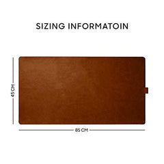 DailyObjects Large Premium Vegan Leather Desk Mat|Anti-Skid|Anti-Slip|85*45cm|Reversible Desk spread Turf Desk/Laptop Mat for Work from Home/Office/Gaming- Extended mouse pad and keyboard desk pad-Tan