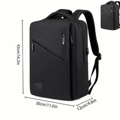 Impulse Empower Elite Laptop Backpack for Men & Women | 25L Polyester School & College Bag | USB Charging Port | Padded Laptop Sleeve | Multiple Pockets with Bottle Holder | Black