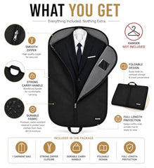 RAAHII 2 piece suit cover, Blazer cover, coat covers with zip for wardrobe storage of suit, jacket, garments, sweaters, saree, pant organizer (hanger not included)