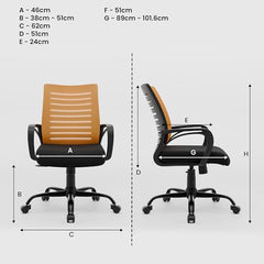 Green Soul Atom | Ergonomic Office Chair for Home & Office | 12 Months Warranty | Comfortable & Spacious Seat | Rocking-tilt Mechanism | Heavy Duty Metal Base (Black)