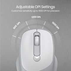 Portronics Toad 35 Wireless Mouse with 2.4 GHz Wireless, Adjustable Sensitivity, USB Receiver, Ergonomic Design, for Laptops, Desktops PC, Mac (Black)