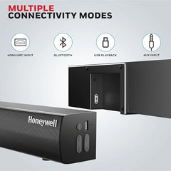 Honeywell Moxie V500 10W Portable USB Wired Soundbar, Speaker for PC,Desktop and Laptop with Volume Control and 3.5 mm AUX,2.0 Channel,52mmX2 Drivers,Plug &Play,2 Yrs Maufacuturer Warranty