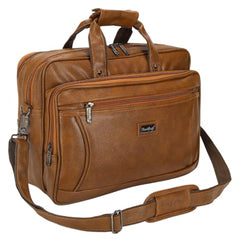 Hard Craft Vegan Leather Office Laptop Messenger and Shoulder Side Sling Hand Bag For Men Corporate Executive Briefcase Bag For Man Supports Laptop Upto 15.6 inches