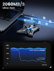 MOVE SPEED RX20 1TB Portable SSD Up to 2000MB/s, USB-C, USB 3.2 Gen 2x2, External Solid State Drive Compatible with PS5, Smartphone, PC, Tablets, Game Consoles