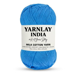 Yarnlay 3 Ply Soft Milk Cotton Yarn for Crochet Knitting, Amigurumi, Punch Needle .DIY Crafts, Summer Wear,Flowers Toys & Cushion Covers 100g (250m) (Shade 34: Grey)