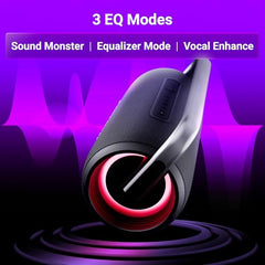 ZEBRONICS AXON 100 Portable Party Bluetooth Speaker, 90W RMS, Quad Drivers + Dual Passive Radiators, IPX5, Upto 6 Hours Playback, Rapid Charging, BT | USB | AUX | TWS, Fabric Finish, RGB, Deep Bass