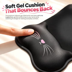 TECPHILE Mouse Pad Wrist Support with Massage Design, Ergonomic Dog Paw Mouse Mat, Pain Relief Memory Foam, Anti-Slip PU Base, Cushion Mousepad Wrist Rest for Gaming, Home, Office, Laptop, Computer