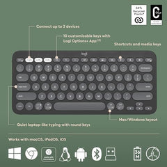 Logitech Pebble 2 Combo, Wireless Keyboard and Mouse, Quiet and Portable, Customisable, Logi Bolt, Bluetooth, Easy-Switch for Windows, macOS, iPadOS, Chrome -
