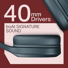boAt Rockerz 412, 60H Battery, 40Mm Drivers, 40Ms Low Latency, ENx Tech, Stream Ad Free Music via App Support, Bluetooth Headphones, Wireless Over Ear Headphone with Mic (Active Black)