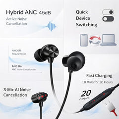 for OnePlus Wireless Z2 Neckband with Fast Charging, Bluetooth 5.2, Dynamic Bass & Crystal Clear Audio (Blue)