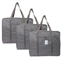 Kuber Industries (Pack of 3) Underbed Storage Bag | Waterproof Clothing-Bedding Bag | Foldable Blanket Bags | Closet Wardrobe Organizer with Handle | Large | Maroon Patti | Beige