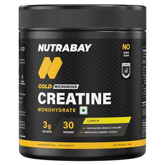 Nutrabay Pure Series Micronised Creatine Powder Monohydrate, Pre/Post Workout Bodybuilding, Crossfit Supplement, 250 g (Unflavoured)