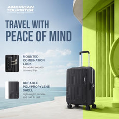 American Tourister 3PC PP Ivy 2.0-8 Wheel, Set (Small + Medium + Large) Hard Suitcase for Travel/Trolley Bag with Combination Lock & Smooth Sliding Double Wheel - Tan Orange, 55 Cm, 68 Cm, 79 Cm