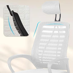Casa Copenhagen Mesh Mid Back Office/Study/Computer/Revolving/Desk Chair for Work from Home -Metal Base, Height Adjustable Seat - Grey Milange & Black Handle