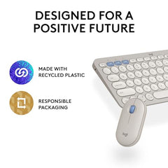 Logitech Pebble 2 Combo, Wireless Keyboard and Mouse, Quiet and Portable, Customisable, Logi Bolt, Bluetooth, Easy-Switch for Windows, macOS, iPadOS, Chrome -