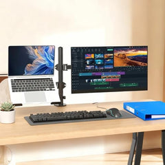GITRU Height Adjustable Monitor Stand with Laptop Notebook Stand Monitor Mount for 13'-27'' Screen | Tilt Swivel