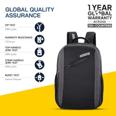 American Tourister Martt+ 01 | 28L Backpack | 17" Laptop Bag | 3.5 Compartments | Office & College Backpack for Men and Women | Rain Cover Included | Grey | 1 Year Global Warranty
