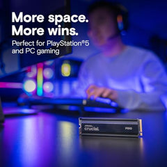 Crucial® P510 1TB PCIe Gen5 NVMe™ 2280 M.2 SSD with heatsink