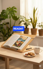 READAT Wooden Laptop Stand Table top Desk Organizer for Writing/Sketching Stand || Wooden Desk Organizer (Cream, 21x15 inches)