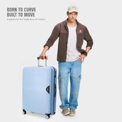 HRX Parabola 3-Piece Luggage Set Intergallcatic Grey Polypropylene Hard Shell Suitcase Set - Premium Travel Trolley Bags with 8 Spinner Wheels, Number Lock & Water Resistant Body