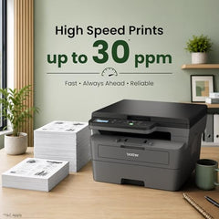 Brother DCP-L2605DW (New Launch) Auto Duplex Laser Printer, 30 PPM, Print Scan Copy, LCD Display, 256 MB Memory, (WiFi WiFi Direct LAN USB), Affordable, 2 in 1 (ID) Copy Button, Free Installation