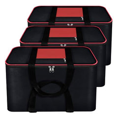Storite 2 Pack Moisture Proof Nylon Underbed Storage Bag For Clothes Large | (54 x 46 x 28 cm) - BlackRed, Rectangular