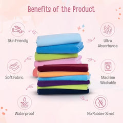 LuvLap Instadry Waterproof Baby Dry Sheet, Small Size 50x70 cm, Extra Absorbent Quick Dry Sheet for New Born,Toddler, Anti-Piling Fleece for Baby, Bed Protector, Pack of 2, Maroon & Navy Blue