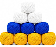 Crochet Cotton Thread Yarn Combo, 10 Rolls for Knitting, Crochet, Embroidery and Craft Making, Soft Decorative Thread for Handmade DIY Projects, Yellow & Green