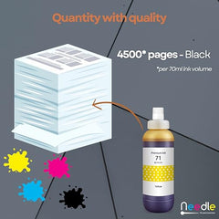 Needle GI 71 Compatible Refill Ink | Made in India | (CMYK 4x1 KG with EazyFill Cap) for Canon Pixma G1020 G2020 G3020 G2060 G3060 G1737 G2770 G3770 G4770 G1730 G2730 G3730 Printers