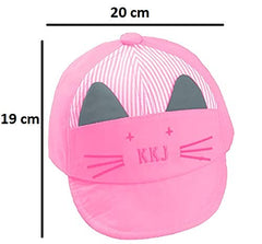 SYGA 1 Piece Large Cartoon Striped Ear Design Head Design Baby Cotton Sleep Cap_Blue_Size:19 * 20 cm_Suitable for 6 to 24 Months Baby