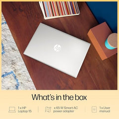 HP 15 Laptop, AMD Ryzen 7 7730U (16GB DDR4,512GB SSD) Anti-Glare, Micro-Edge,15.6''/39.6cm, FHD, Win11, M365 Basic(1yr),Office Home24,Silver,1.59kg,FHD Camera w/Privacy Shutter, Backlit KB, fc0390AU