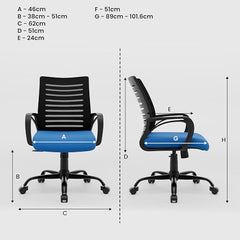 Green Soul Atom | Ergonomic Office Chair for Home & Office | 12 Months Warranty | Comfortable & Spacious Seat | Rocking-tilt Mechanism | Heavy Duty Metal Base (Black)