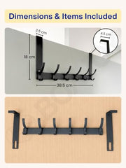 BOXJOY 12 Hook Over The Door Hanger | Wall Hanging Metal Hook Cloth Hangers | Strong Hooks Without Drill Clothes Organiser | Dress Stand Shirt Towel Home Organizer for Bathroom Bedroom Kitchen Wardrobe