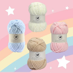 NESTNHAVEN , Plush & Cuddly Sets 2.0 , Chenille Yarn Supersoft Hand Knitting Wool Ball, set of 4 , 400 grams (1 Ball/100 Gram Each) Suitable for Craft, Babywear, Toys , Baby Blankets , 5 Bulky, Shades - NNHS 2.0 (Set 26 baby Pink , lilac , hot pink…