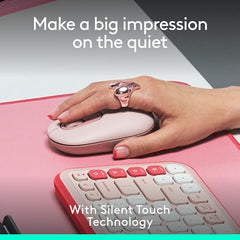 Logitech POP Mouse, Compact and Portable Wireless Bluetooth - Graphite | Compact, Portable, programmable Buttons, Quiet clicks, Easy-Switch for up to 3 Devices, Laptop, Tablet, PC - Rose