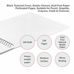 Anupam SketchO Sketch Book A4 Top Wiro Bound Drawing Book Acid Free Paper 140 GSM Professional-Grade Sheets or Artists, Professional (60 Sheets, 120 Pages)