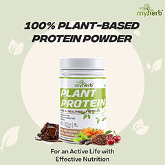 MYHERB Plant Protein Powder | Pea And Brown Rice Protein Powder | Vegan High Protein Powder | 27 gm Protien,21 Vital,6 gm BCCAs |Sugar Free|For Men,Women (500 g (Pack of 1), Chocolate)
