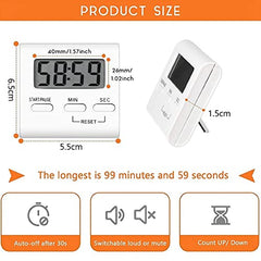 SYGA Digital Kitchen Timer Cooking Kitchen Timers with Louder Alarm Big Digit with Back Stand for Teacher, Study, Exercise, Oven, Cook, Baking White