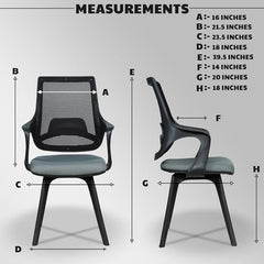 MRC Mono Ergonomic Office Chair (Mid-Back) – Revolving Breathable Mesh Desk Chair for Work from Home & Study–Lumbar Support & Heavy Duty Nylon Base (Grey & White)