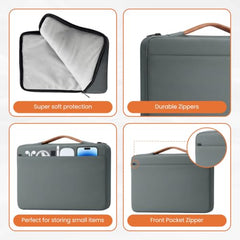 Dyazo 15.6 Inch Laptop Sleeve with Handle & Front Accessory Pocket with Organized Compartments | Soft Interior Padded Protective Case | Compatible for MacBook, HP, Dell, Lenovo, Asus & More (Grey)