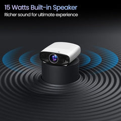 Portronics Beem 450 Smart LED Projector with 1080p Full HD Resolution, Built-in Streaming Apps (Netflix, Prime Video, Hotstar), 4000 Lumens, Screen Mirroring, 3 Watt Speaker, Bluetooth, Wi-Fi (White)