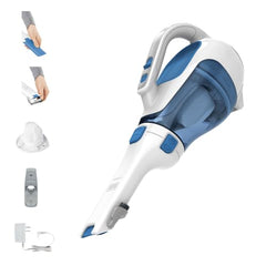 BLACK+DECKER WDC215WA-IN 7.2 V,10.8W Lithium-Ion Wet and Dry Cordless Dustbuster Handheld Vacuum Cleaner (Blue)-Charge Fully Before Using