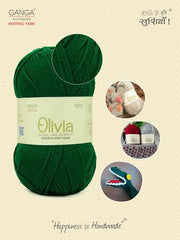 Ganga Acrowools Acrylic Olivia,Double Knit Yarn. Hand Knitting&Crochet Yarn. Oekotex Class 1 Certified. Pack of 2 Balls-100Gms Each. Shade No-Olv012, Maroon