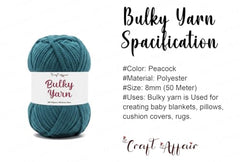 Craft Affair | Bulky Yarn/Blanket Yarn (8mm, 50 Meter, 100 Gram) | Chenille Yarn | for Craft Project: Blood Red