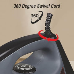 Baltra Casual 750 Watts Dry Iron | Non Stick Coated Soleplate | Light Weight | Adjustable Temperature Control | Cotton Braided Swivel Cord | Press Iron for Clothes | 2 Years Warranty