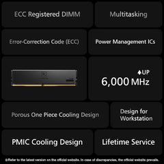 TEAMGROUP T-Create Master Overclocking DDR5 R-DIMM 96GB Kit (4 x 24GB) 6400MHz (PC5-51200) CL32 Hynix M-DIE Workstation Memory Module Ram Black - CTCMD596G6400HC32AQC01