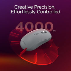 Lenovo Yoga Bluetooth Silent Mouse, 3 Level DPI Adjustment, 36 Month Battery Life, Bluetooth 5.3, 3 Device Paring, Whisper Quiet, Programmable Buttons, Smooth Finish, Luna Grey