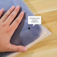 GREENTWISH Polyethylene Frosted Zipper Bag|Travel Bag For Shoes Cosmetics Jewellery Toiletries School Trip|Resealable|LDPE Zip Lock Space Saver Bags with Air Vent Hole (Pack of 30), Transparent