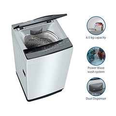 Bosch 7 kg 5 Star Fully Automatic Top Load Washing Machine,PowerWave Wash,Inbuilt Dual Lint Filter, Stainless Steel VarioDrum with 5 fin Pulsator, Water Save, Flex Drain, Dark Grey (WOE70AH0IN)