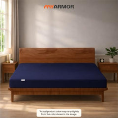 MY ARMOR Waterproof Mattress Protector King Size, 78x72, 6.5x6 feet, Double Bed Protector Sheet Cover, Breathable and Hypoallergenic Ultra Soft Fitted Terry Cotton Feel Fabric, Elastic Skirting, Grey